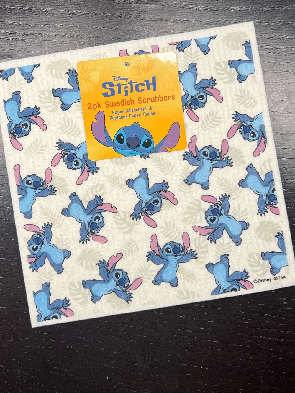 B💲5 🆕 Disney Stitch Re-useable Swedish Scrubbers Wash Cloths | 7701